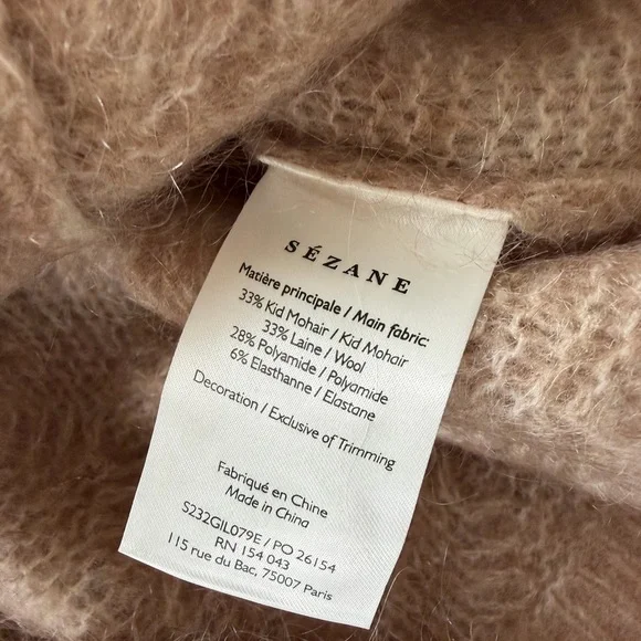 Sezane Mohair Cardigan with Pearl Accents - Picture 8 of 8